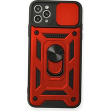 Lowell Home Ieg  iPhone 11 Pro Kılıf Pars Lens Yüzüklü Silikon - Kırmızı LWLRSHM-76W5