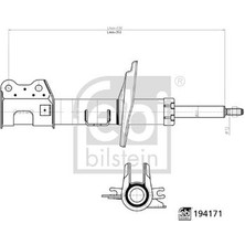 Febi Febı 194171 Amortisör Ön Aks Sol Citroen-Fıat-Peugeot 51808792-51821087-51880210-520851