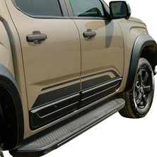 Aftermarket Volkswagen Amarok 2022+ Kapı Koruma Seti Mat Siyah 4 Parça V2