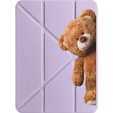 Nurdic Galaxy Tab S7+ Plus T970 Kılıf Uyku Modlu Kalem Bölmeli Desenli Swetty Ted