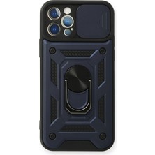 Lowell Home Ieg  iPhone 12 Pro Kılıf Pars Lens Yüzüklü Silikon - Lacivert LWLRSHM-76W5