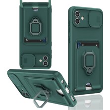 Lowell Home Ieg  Samsung Galaxy A05 Kılıf Zuma Kartvizitli Yüzüklü Silikon - Yeşil LWLRSHM-76W5