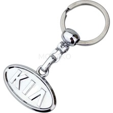 Mozoko Yüksek Kaliteli Kia Oval Logolu Metal Araç Anahtarlık, Çift Yönlü Logo, Hediyelik Araba Anahtarlık