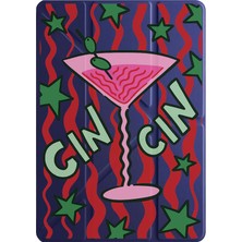 Nurdic Galaxy Tab S7+ Plus T970 Kılıf Uyku Modlu Kalem Bölmeli Desenli Parti Zamanı