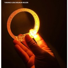 Indispensablely Turuncu LED Işıklı Baskı Yapılabilen Pilli Bileklik Bilezik 1,5 cm Genişlik