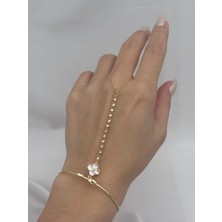 Luseda Zirkon Taşlı Çiçek Detaylı Şahmeran Ayarlanabilir