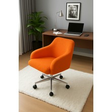 Rotary Berjer Çalışma Sandalyesi Ders Çalışma Koltuğu Döner Berjer Keten Kumaş (Yükseklik Ayarlı)