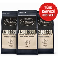 Valmiona Espresso Çekirdek Kahve 3X250G – Medium Dark Roast Premium Blend Avantajlı Set