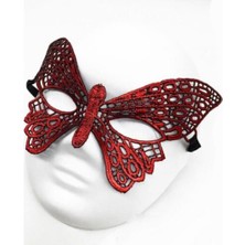 Lowell Home Ieg Kırmızı Dantel Masquerade Maskesi 7 No LWLHMRS-İEG4256