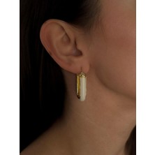 Luseda Vintage Gold & Bej Renk Detaylı Sallantılı Küpe