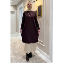 Rabia Şamlı Dora Triko Tunik Acı Kahve