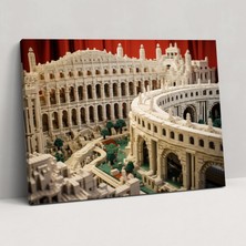 Popcas  LEGO Duvar Dekorasyonu - Nefes Kesen Bir Anıtın Detaylı Tuğla Işlemesi - LEGO Kanvas LEGO Nefes Kesen Anıt