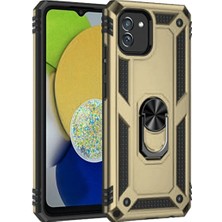 Lowell Home Ieg  Samsung Galaxy A03 Kılıf Sofya Yüzüklü Silikon Kapak - Gold LWLRSHM-76W5