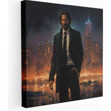 Popcas  John Wick Kanvas Tablo - Gece Vakti Süper Kahraman - John Wick Hüzünlü Resim Kanvas