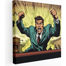 Popcas  Hukuk Kanvas Tablo - Çizgi Roman Avukatı - Hukuk Avukat Mahkeme Dramaları Hukuk Kanvas Tablo