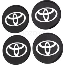 Mozoko Kendinden Yapışkanlı  Logolu Siyah Beyaz 60 mm 3D Jant Göbeği Etiket Seti – 4 Adet