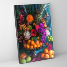 Popcas  Frida Kahlo Tarzı Kanvas Tablo - Duvar Sanatı Frida Kahlo Tarzı