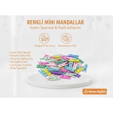 Eser Ticarett 100 Adet Renkli Mini Ahşap Mandal Seti – Pastel Dekoratif Fotoğraf ve Not Tutucu