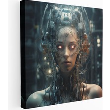 Popcas  Parlayan Siborg Portre Kanvas Tablo