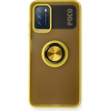 Lowell Home Ieg  Xiaomi Redmi 9t Kılıf Montreal Yüzüklü Silikon Kapak - Sarı LWLRSHM-76W5