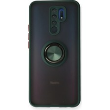 Lowell Home Ieg  Xiaomi Redmi 9 Kılıf Montreal Yüzüklü Silikon Kapak - Yeşil LWLRSHM-76W5