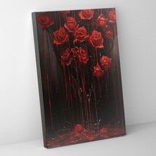 Popcas  Kanayan Çiçekler Kanvas Tablo Karanlık Duvar Sanatı