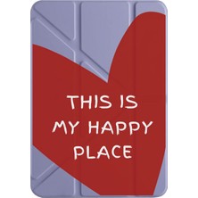 Nurdic Honor Pad 10 12.1" Kılıf Uyku Modlu Kalem Bölmeli Desenli Happy Place