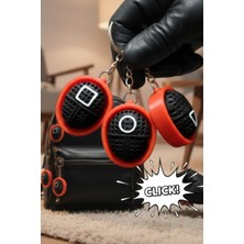 Cosmic Store Squid Game Maskeli Muhafız Clicker Fidget 3'lü Anahtarlık Seti | 3D Baskı Çanta Aksesuarı Charm