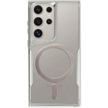 Lowell Home Ieg  Samsung Galaxy S23 Ultra Kılıf Boyi Magsafe Silikon Kapak - Gümüş LWLRSHM-76W5
