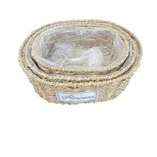 Lowell Home Ieg Oval Doğal Hasır Saksı Seti - 3'lü LWLHMRS-İEG4256