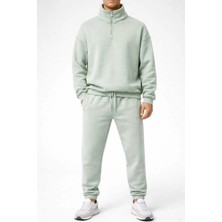 İnce Moda Giyim Erkek Yarım Fermuarlı Eşofman Takımı – Mint Yeşili