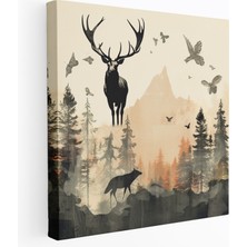 Popcas  Yaratıcı Elgazı Silüet Koleksiyonu Elk Duvar Sanatı Kanvas Silüet