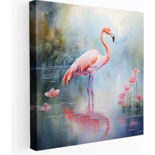 Popcas  Flamingo Duvar Sanatı - Sakinlik ve Zamansız Parça ile Kanvas Tablo