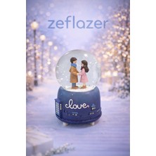 Zeflazerhediyelik Kişiye Özel El Ele Tutuşan Çift Kar Küresi | Romantik Dekoratif Biblo (Büyük Boy)