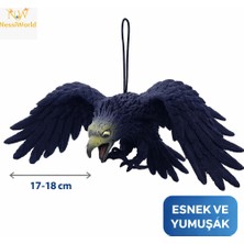 Indispensablely Asılabilir Lateks Kartal Dekor Süsü Siyah 17-18 cm