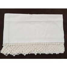 Mor Tırtıl El Işi Dantel Işlemeli Tek Kişilik Beyaz Çarşaf  Çeyizlik Hediyelik