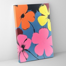 Popcas  Andy Warhol Çiçekleri Kanvas Tablo Canlı Renkler ile Duvar Dekorasyonu