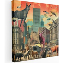 Popcas  Retro Hayvan Koleksiyonu Kanvas Tablo Baskısı