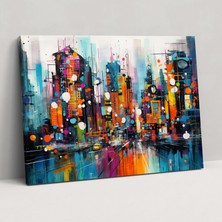 Popcas  Graffiti Neon Kanvas Tablo - Duvar Dekorasyonu Ev Dekorasyonu Şehir Kültürü