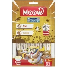 Indispensablely Moow Morina Balıklı Deniz Taraklı ve Keçi Sütlü Yetişkin Sıvı Kedi Ödül Maması 1 Adet 6X12 gr