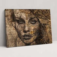 Popcas  Leonardo Da Vinci Temalı Kanvas Tablo Duvar Dekorasyonu