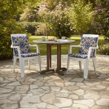 Güzel Mağaza 2 Adet Çini Desen Çift Taraflı Fermuarlı Sandalye Minderi ( Lastikli Arkalıklı )