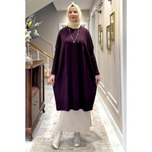 Rabia Şamlı Melda Triko Tunik Mürdüm