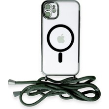 Lowell Home Ieg  iPhone 12 Kılıf Divo Lazer Askılı Magsafe Kapak - Koyu Yeşil LWLRSHM-76W5