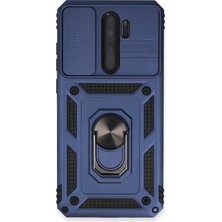 Lowell Home Ieg  Xiaomi Redmi Note 8 Pro Kılıf Pars Lens Yüzüklü Silikon - Lacivert LWLRSHM-76W5