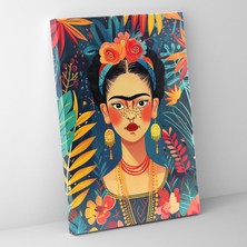 Popcas  Frida Kahlo Tarzı Duvar Sanatı - Kanvas Tablo Duvar Dekorasyonu
