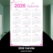 Argesco Mühendislik Takvim 2026 Premium A3 300 gr Dijital Baskı Pembe