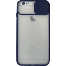 Lowell Home Ieg  iPhone 6 Plus Kılıf Palm Buzlu Kamera Sürgülü Silikon - Lacivert LWLRSHM-76W5