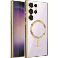 Lowell Home Ieg  Samsung Galaxy S23 Ultra Kılıf Kross Magneticsafe Kapak - Gold LWLRSHM-76W5