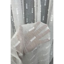 Cortibo Ponpon Desenli 1'e 3 Sık Pileli Foldet Keten Tül Perde